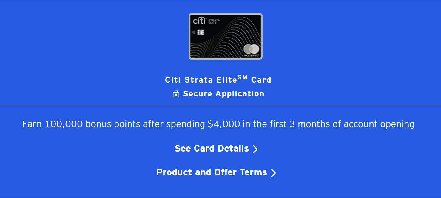 Citi Strata Elite: 100K Bonus, Perks, and Downsides